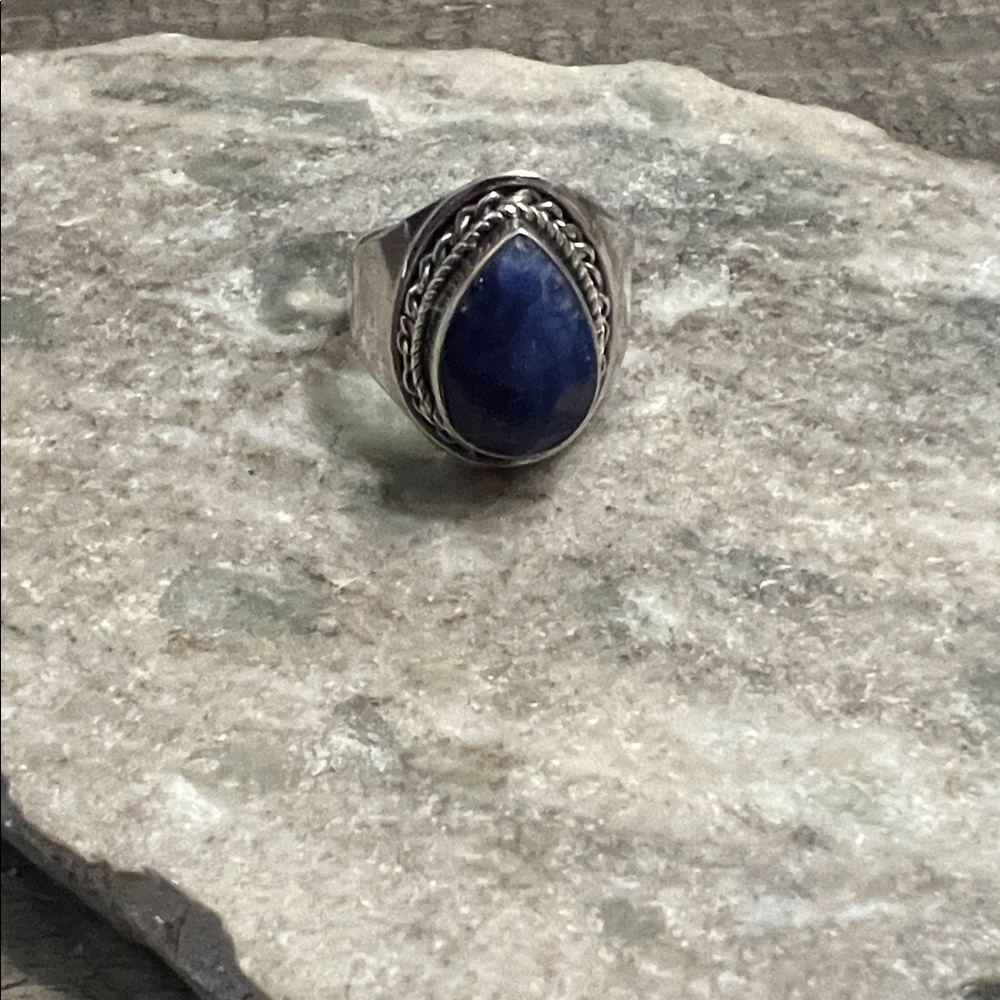 Silver Ring with Blue Stone